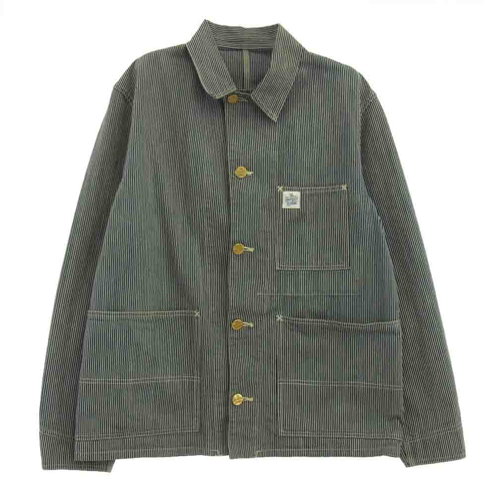 TENDERLOIN テンダーロイン T-RAILROADER ヒッコリー ストライプ カバーオール ジャケット インディゴブルー系 M【中古】