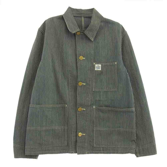 TENDERLOIN テンダーロイン T-RAILROADER ヒッコリー ストライプ カバーオール ジャケット インディゴブルー系 M【中古】