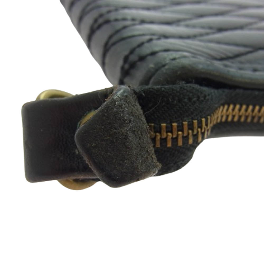 TENDERLOIN テンダーロイン × Backdrop バックドロップ ダイヤキルト キルティング レザー 二つ折り 財布 ウォレット ブラック系【中古】