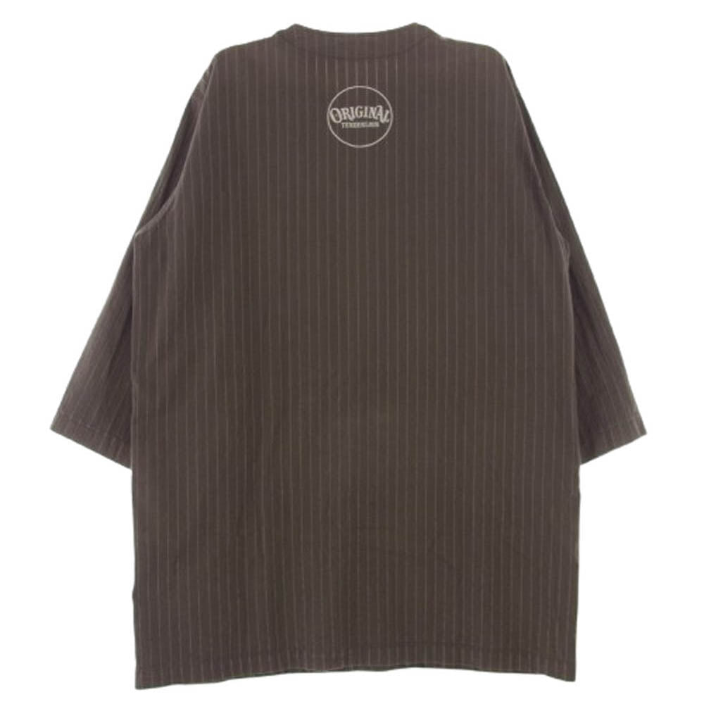 TENDERLOIN テンダーロイン T-ENGINEER COAT ストライプ エンジニア ノーカラー コート ジャケット ブラウン系 M【中古】