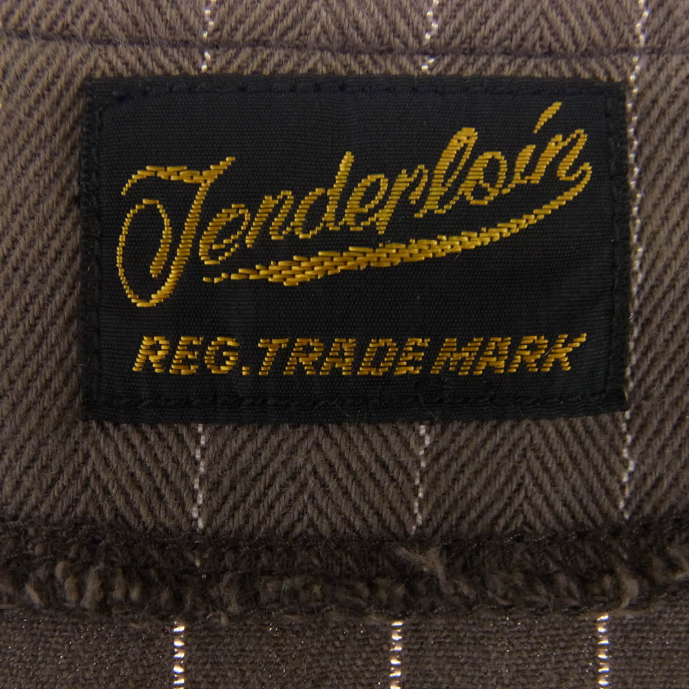 TENDERLOIN テンダーロイン T-ENGINEER COAT ストライプ エンジニア ノーカラー コート ジャケット ブラウン系 M【中古】
