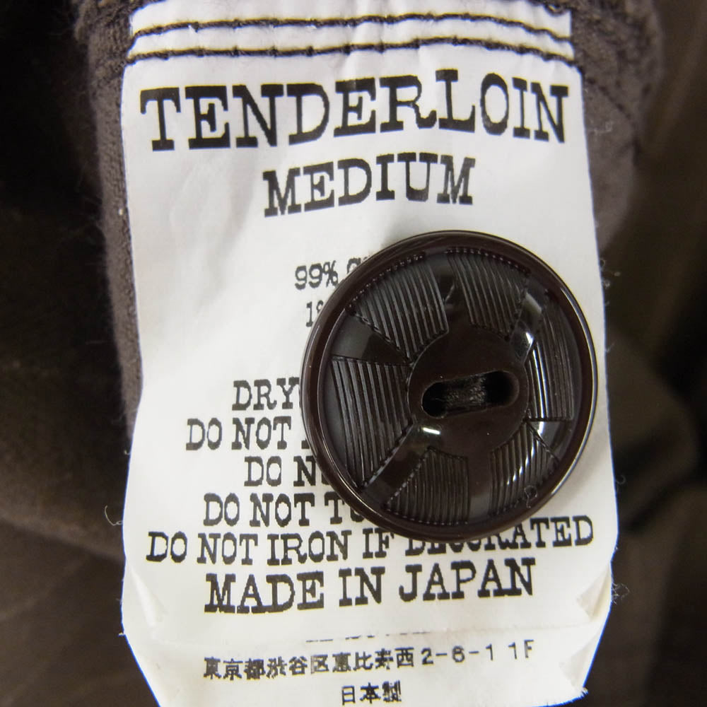 TENDERLOIN テンダーロイン T-ENGINEER COAT ストライプ エンジニア ノーカラー コート ジャケット ブラウン系 M【中古】