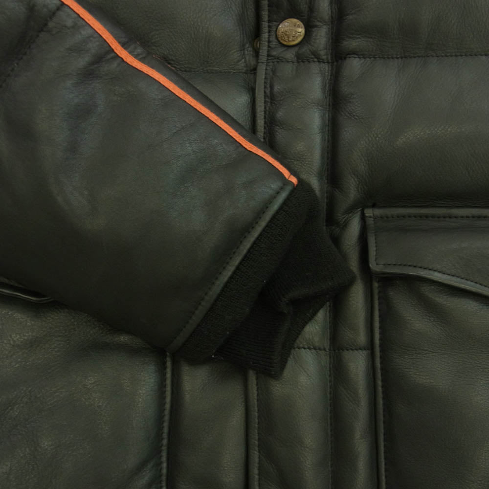 TENDERLOIN テンダーロイン T-RACING LEATHER レザー ダウンジャケット ブラック系【中古】