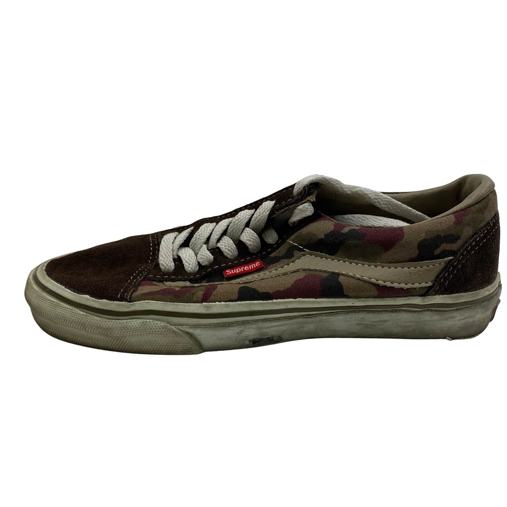 Supreme シュプリーム 90s USA製 VANS OLD SCHOOL ヴィンテージ バンズ オールドスクール カモ ブラウン系 24cm【中古】