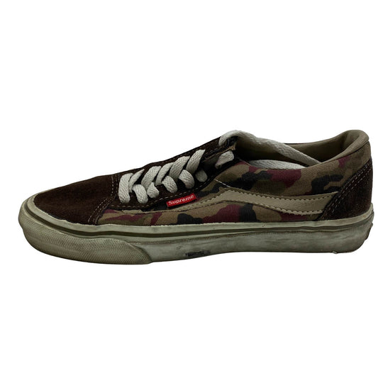 Supreme シュプリーム 90s USA製 VANS OLD SCHOOL ヴィンテージ バンズ オールドスクール カモ ブラウン系 24cm【中古】