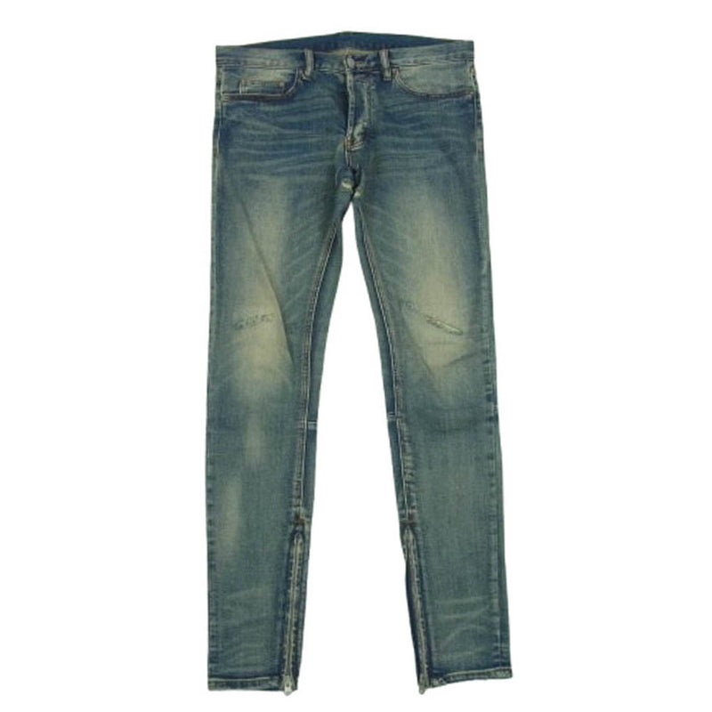 mnmlミニマル　ブルー スキニーデニム ダメージ加工 mnml ダメージ加工 ブルースキニーデニム 32 mnml ミニマル デニム