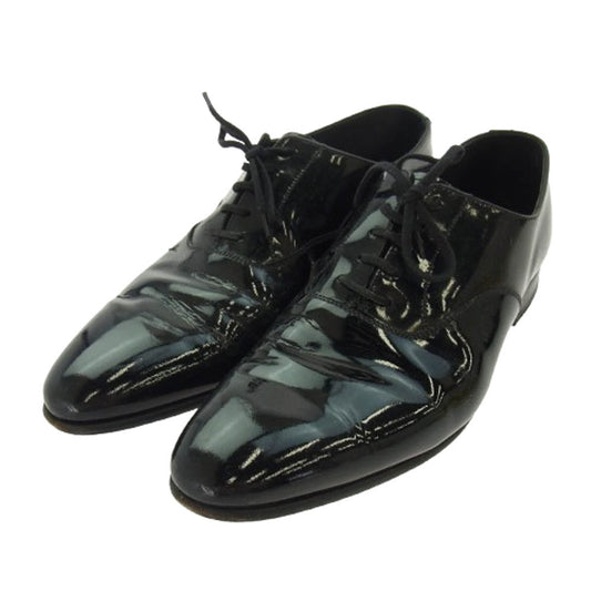 CROCKETT&JONES クロケットアンドジョーンズ 5599 CHEAM プレーントゥ パテントレザー レースアップ ドレス シューズ ブラック系 9E【中古】