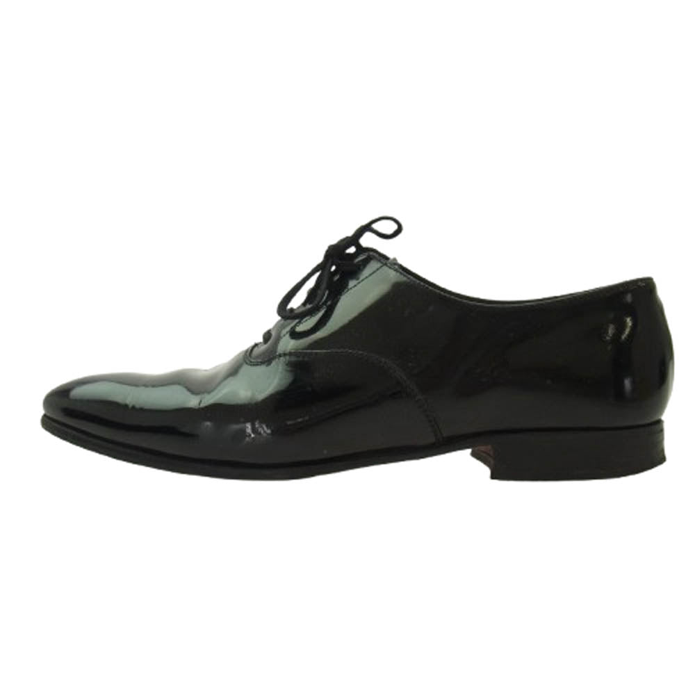 CROCKETT&JONES クロケットアンドジョーンズ 5599 CHEAM プレーントゥ パテントレザー レースアップ ドレス シューズ ブラック系 9E【中古】