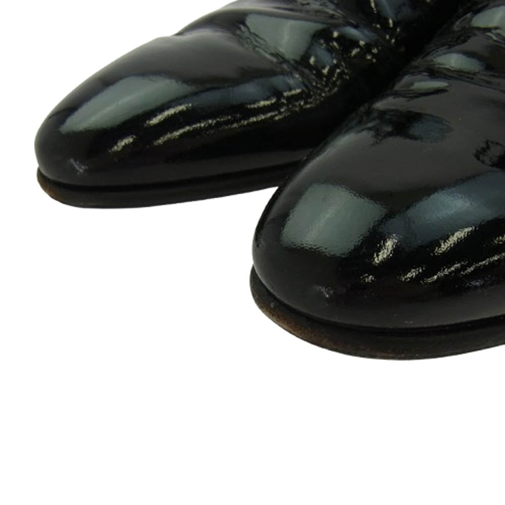 CROCKETT&JONES クロケットアンドジョーンズ 5599 CHEAM プレーントゥ パテントレザー レースアップ ドレス シューズ ブラック系 9E【中古】