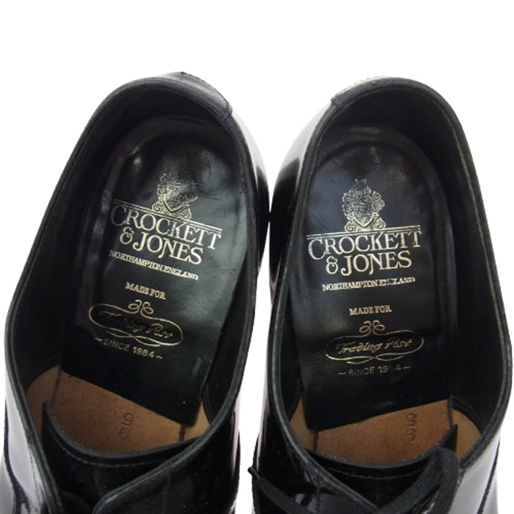 CROCKETT&JONES クロケットアンドジョーンズ 5599 CHEAM プレーントゥ パテントレザー レースアップ ドレス シューズ ブラック系 9E【中古】