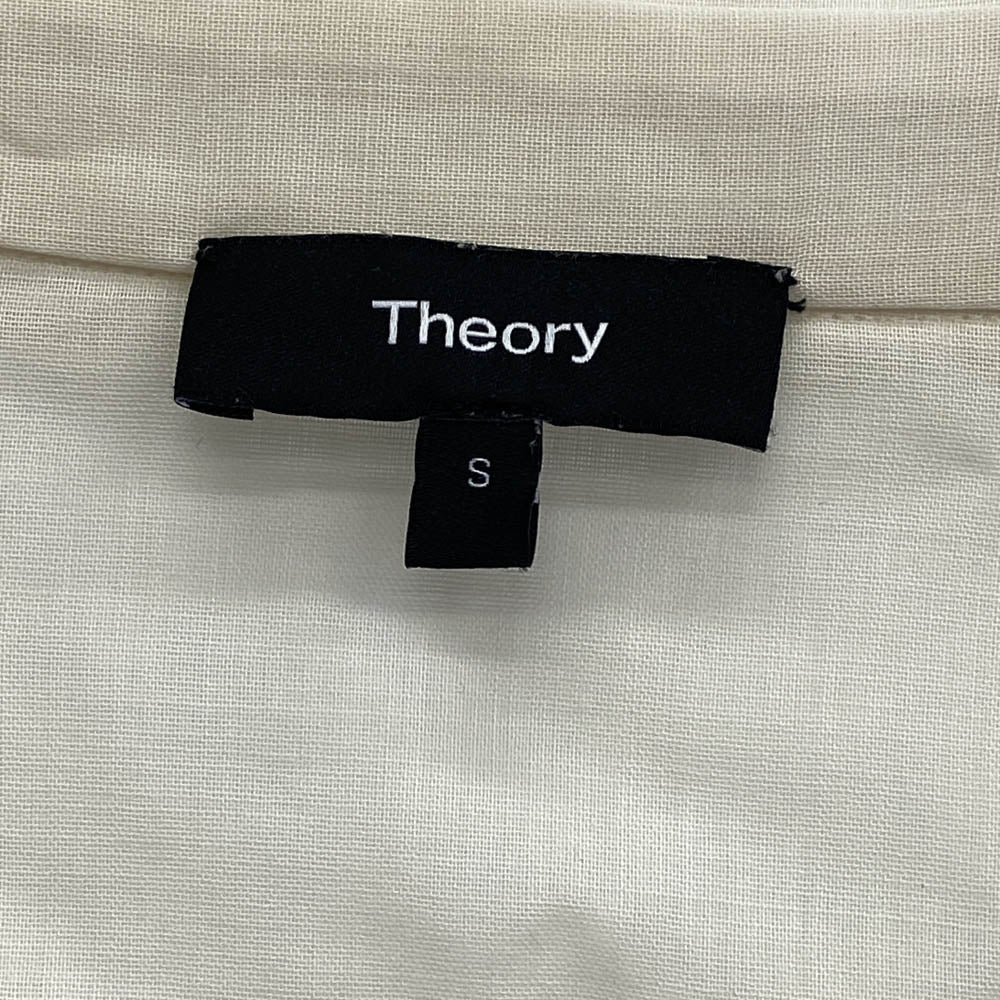 theory セオリー オープンカラー ポリエステル混 ウール 長袖 シャツ ブラウス オフホワイト系 S【中古】