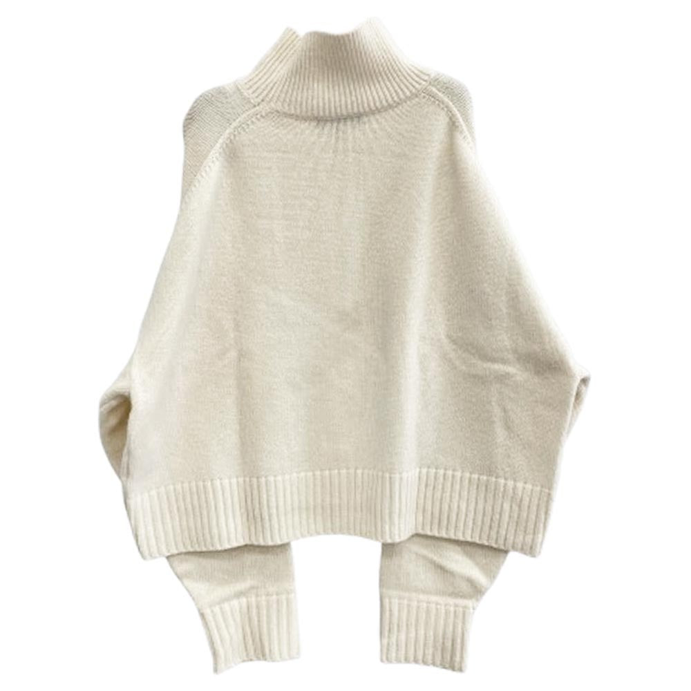 theory セオリー 01-3301713-150-902 カシミヤ混 ウール ハイネック ニット セーター オフホワイト系 S【中古】