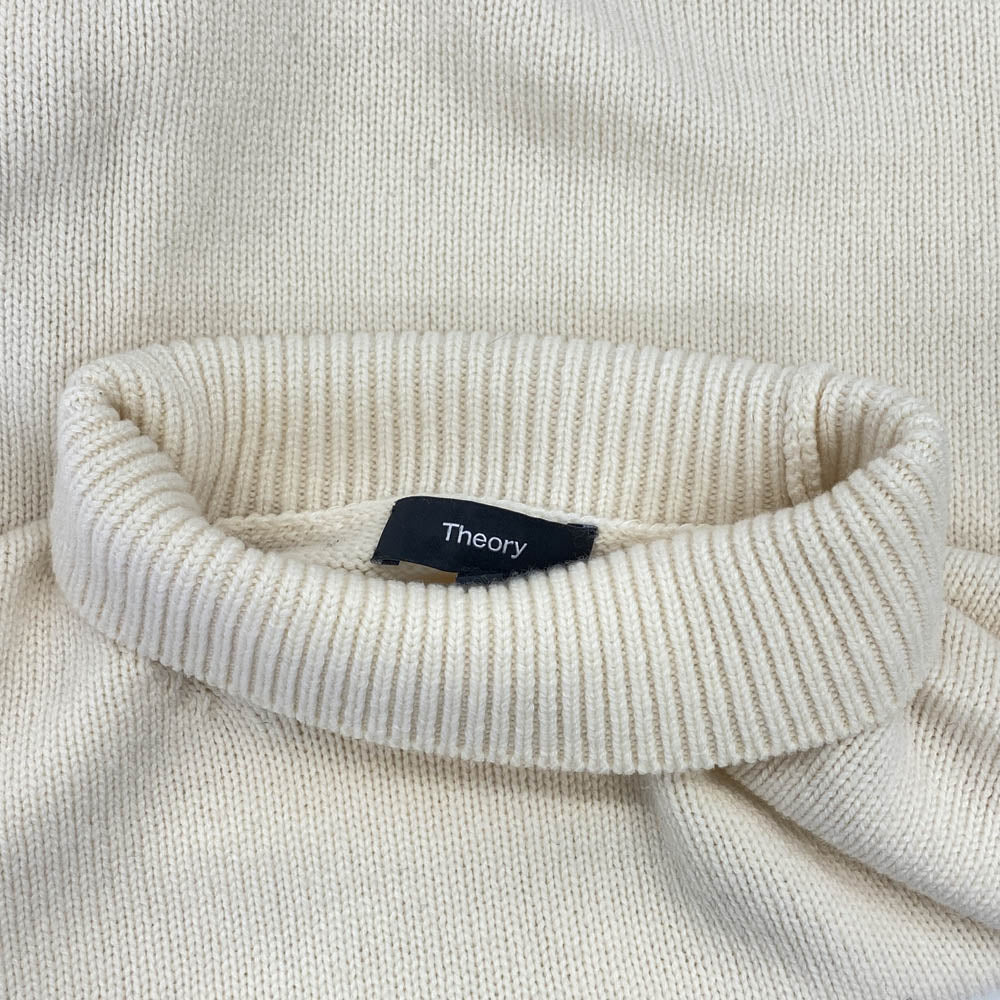 theory セオリー 01-3301713-150-902 カシミヤ混 ウール ハイネック ニット セーター オフホワイト系 S【中古】