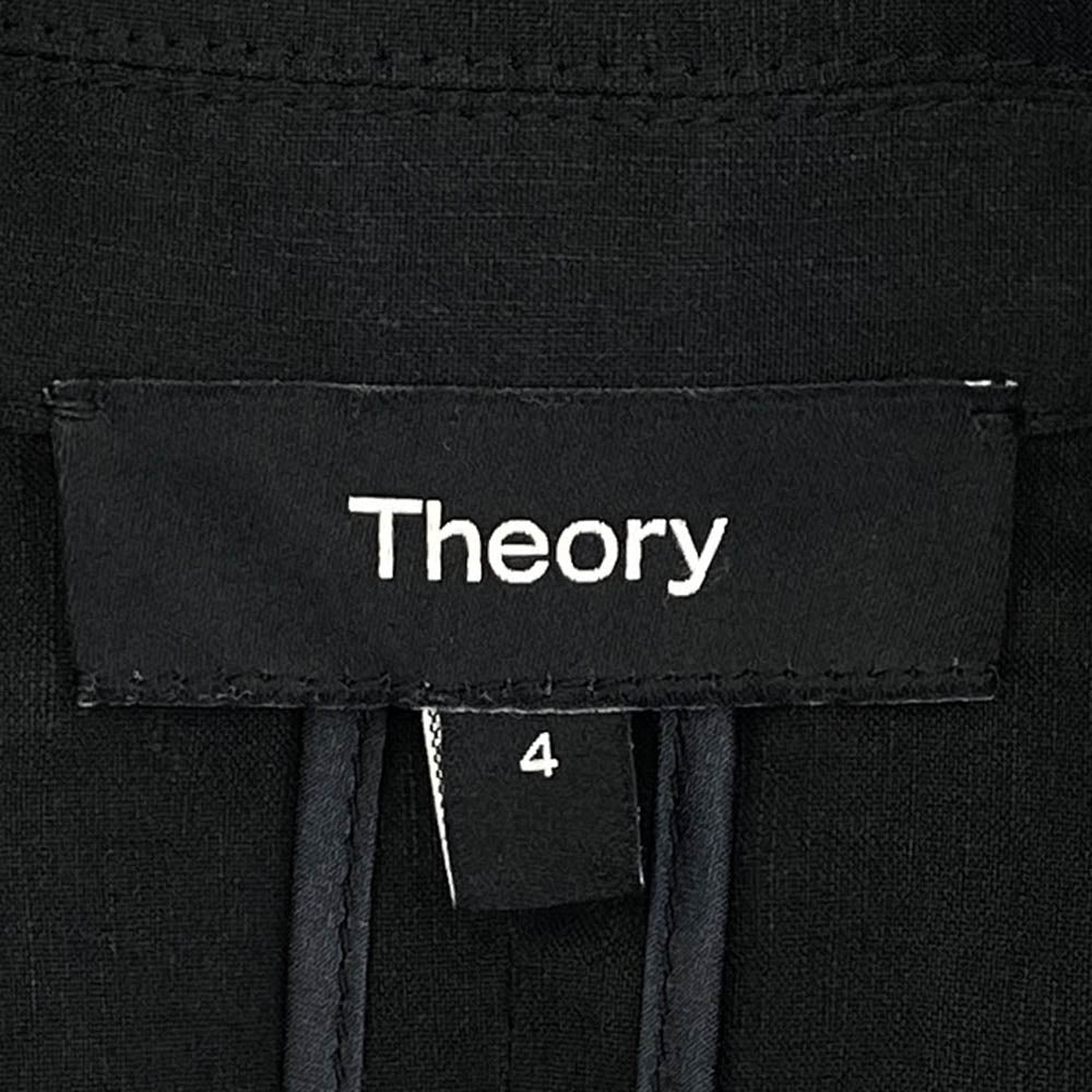 theory セオリー 01-3104106-050-704 リネン レーヨン 2B シングル テーラード ジャケット ブラック系 4【中古】