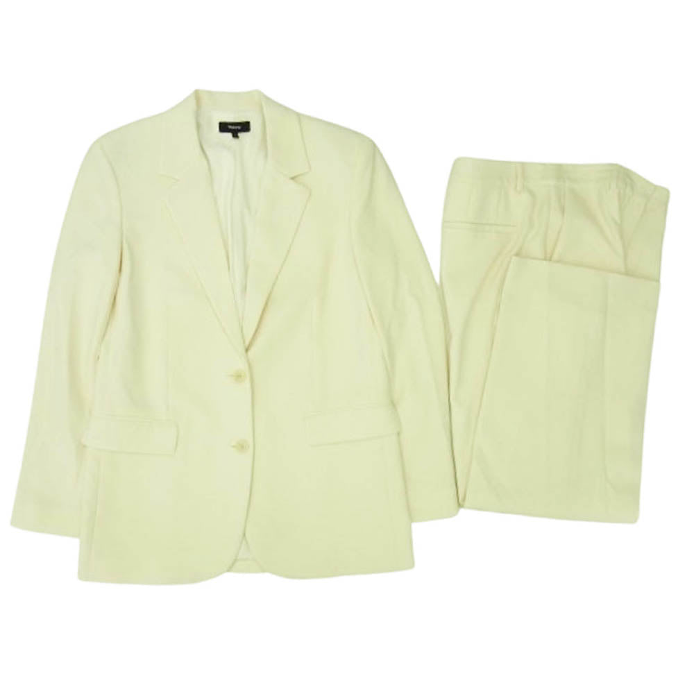 theory セオリー 2B シングル テーラード ジャケット スラックス パンツ セットアップ オフホワイト系 2【中古】