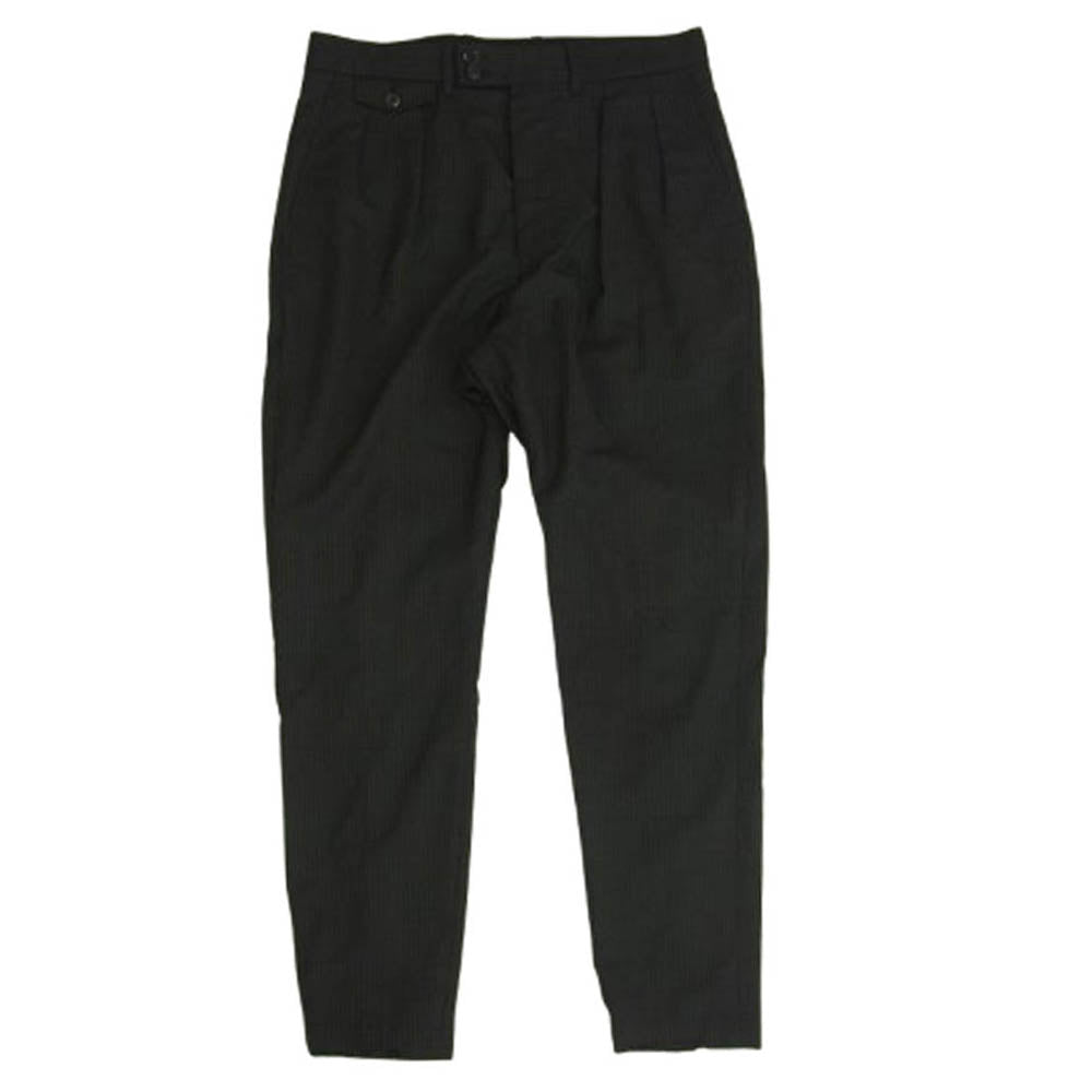 オールモストブラック 18SS-P006 2 TUCK ZIP 2タック ジップ ストライプ パンツ ダークグレー系 1【中古】