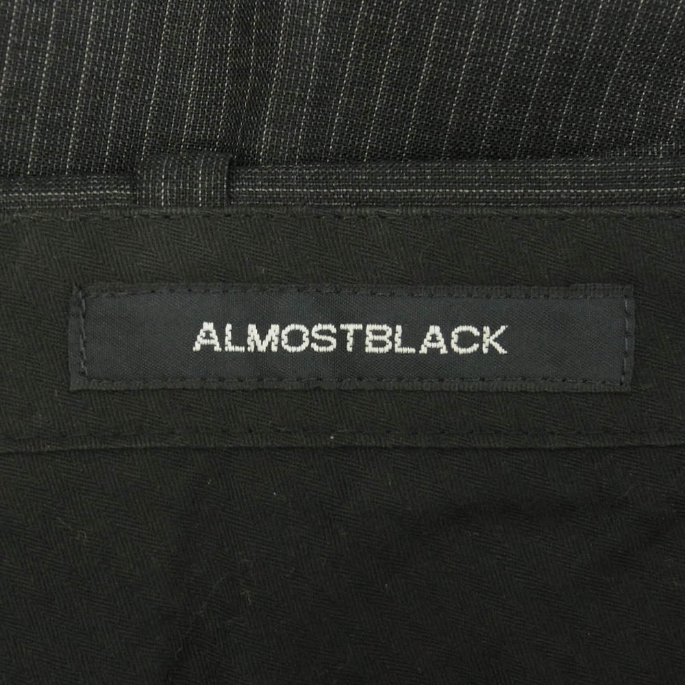 オールモストブラック 18SS-P006 2 TUCK ZIP 2タック ジップ ストライプ パンツ ダークグレー系 1【中古】