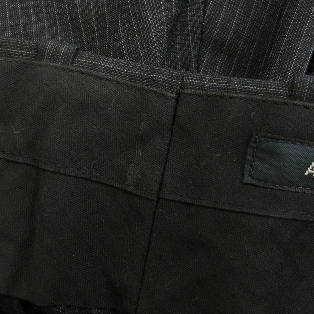 オールモストブラック 18SS-P006 2 TUCK ZIP 2タック ジップ ストライプ パンツ ダークグレー系 1【中古】