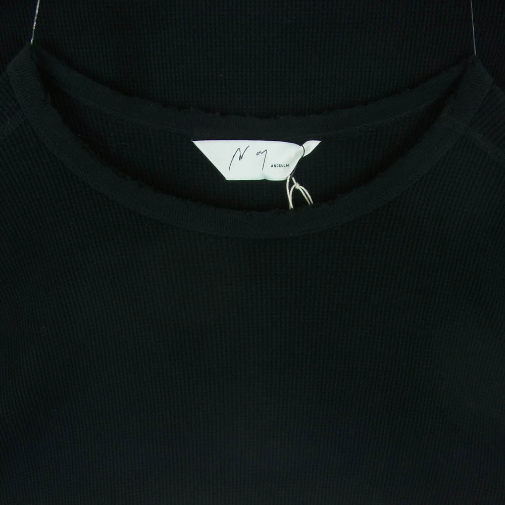 ANCELLM アンセルム ANC-CT37 DAMAGE WAFFLE CREW LS T-SHIRT ダメージ ワッフル 長袖 Tシャツ ブラック系 1【中古】