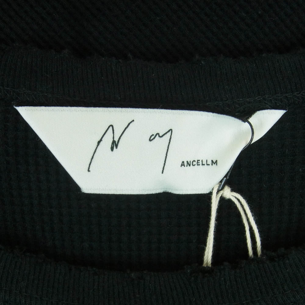 ANCELLM アンセルム ANC-CT37 DAMAGE WAFFLE CREW LS T-SHIRT ダメージ ワッフル 長袖 Tシャツ ブラック系 1【中古】