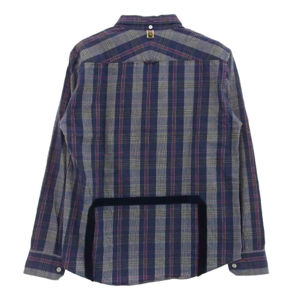 VISVIM ビズビム 0112205011024 5 NATION SHIRT 長袖 切替 チェック シャツ パープル系 1【中古】