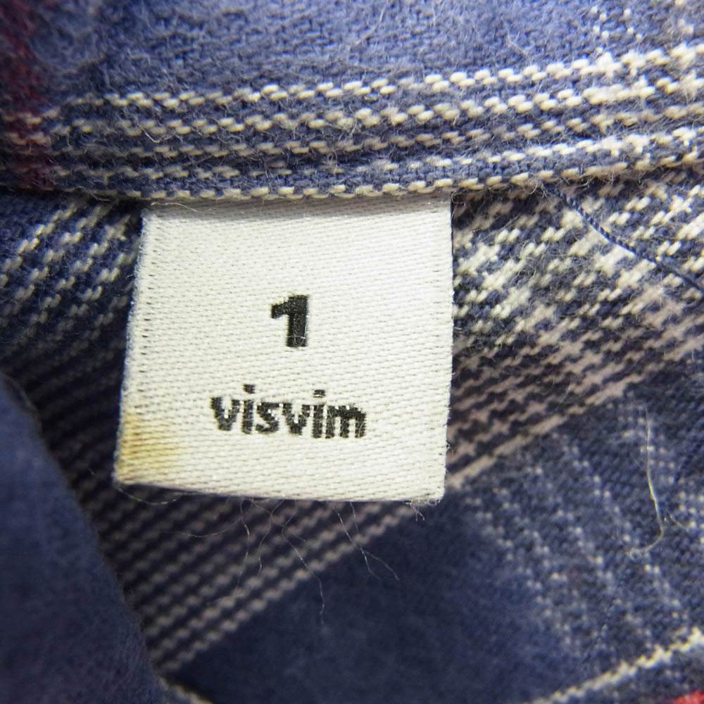 VISVIM ビズビム 0112205011024 5 NATION SHIRT 長袖 切替 チェック シャツ パープル系 1【中古】