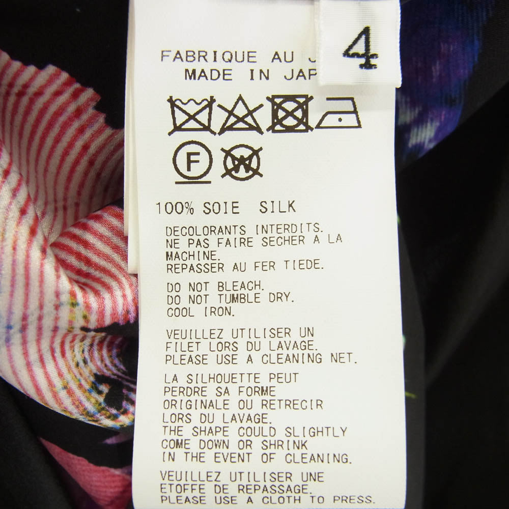 Yohji Yamamoto POUR HOMME ヨウジヤマモトプールオム 22SS HG-B27-404-1 フラシPKB 花 フラワー 半袖 ロング シャツ ブラック系 4【新古品】【未使用】【中古】