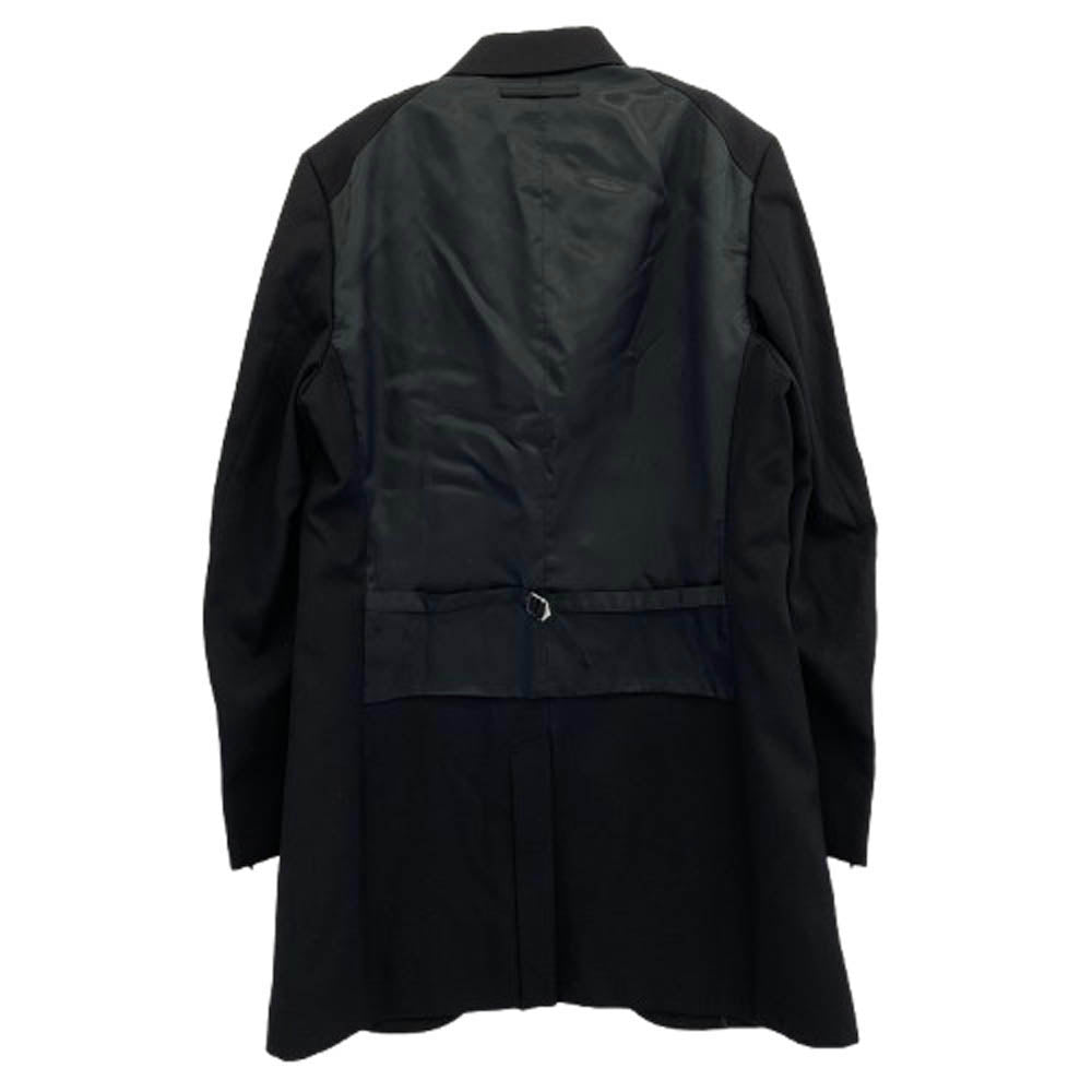 UNDERCOVER アンダーカバー 23AW 6839 ハルキングウールツイル 袖ジップ ベストドッキング ロング ジャケット ブラック系 3【新古品】【未使用】【中古】