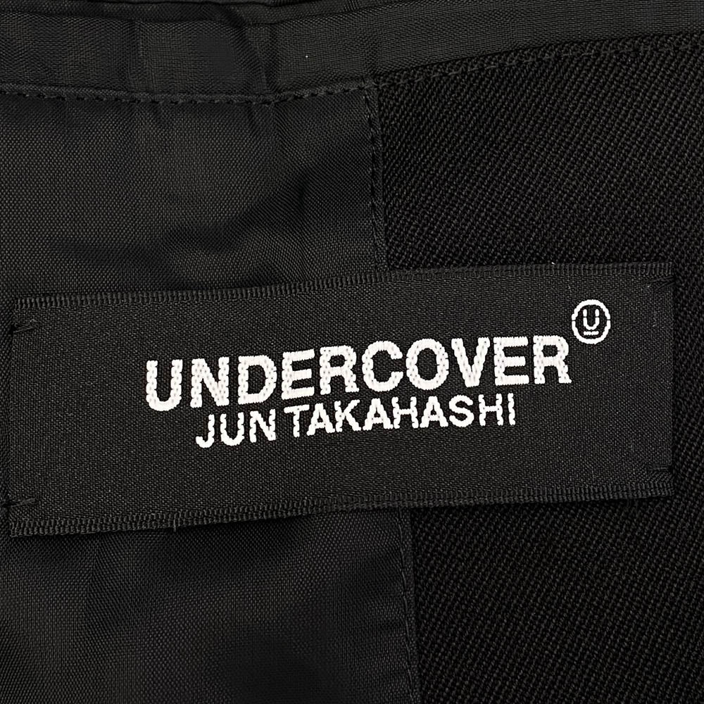 UNDERCOVER アンダーカバー 23AW 6839 ハルキングウールツイル 袖ジップ ベストドッキング ロング ジャケット ブラック系 3【新古品】【未使用】【中古】
