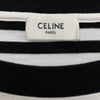CELINE セリーヌ 2X85M800M ロゴプリント ボーダー 半袖 Tシャツ カットソー ホワイト系 XL【中古】