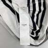 CELINE セリーヌ 2X85M800M ロゴプリント ボーダー 半袖 Tシャツ カットソー ホワイト系 XL【中古】