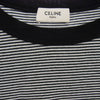 CELINE セリーヌ 2X45M878Y CELINE PARIS ロゴ ボーダー 半袖 Tシャツ カットソー ブラック系 ホワイト系 XL【中古】