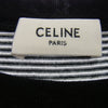 CELINE セリーヌ 2X45M878Y CELINE PARIS ロゴ ボーダー 半袖 Tシャツ カットソー ブラック系 ホワイト系 XL【中古】