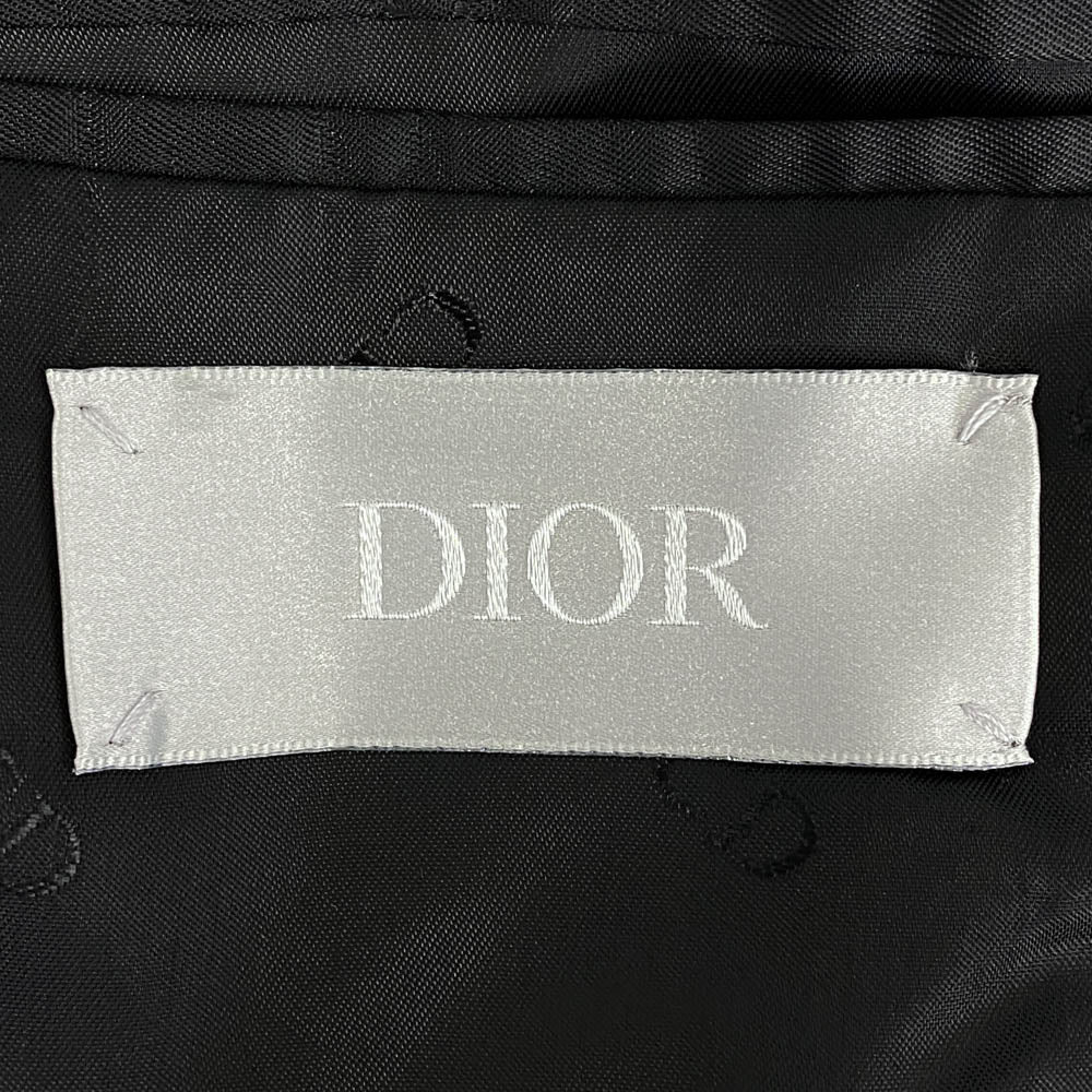 Dior ディオール 20SS 943C217A4608 コットン レーヨン デジタルカモ 総柄 ダブル スモーキング ジャケット ブラック系 48【美品】【中古】