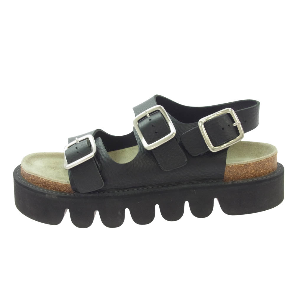 Hender Scheme エンダースキーマ ERIC レザー アンクル ストラップ サンダル ブラック系【中古】