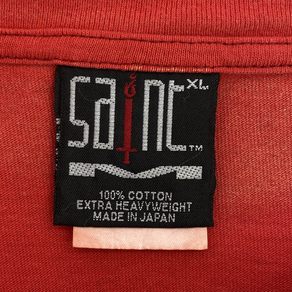SAINT MICHAEL セントマイケル 22SS SM-S22-0000-006 SS TEE S.CIRCLE サークル プリント 半袖 Tシャツ レッド系 XL【中古】