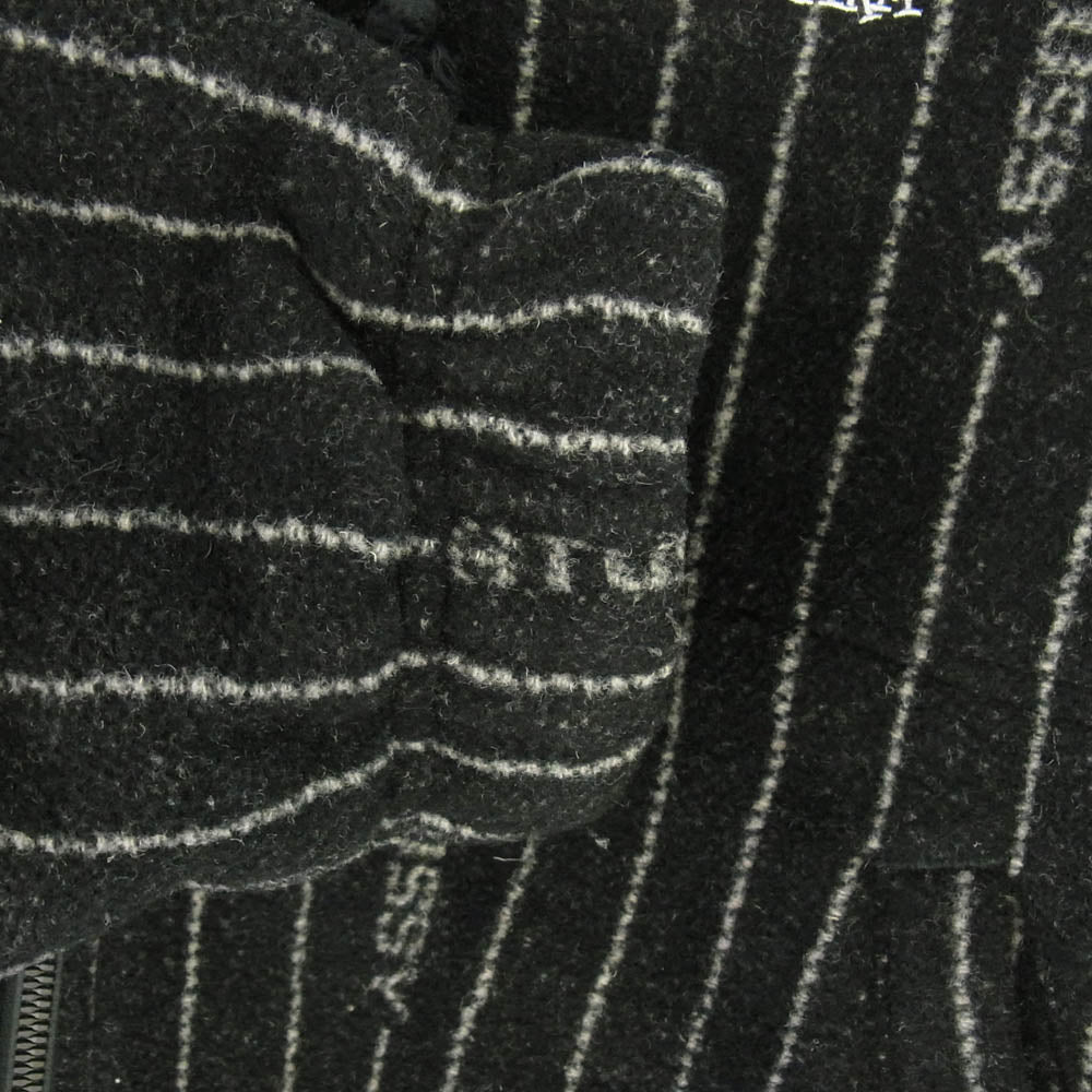 NIKE ナイキ DR4023-010 × Stussy Striped Wool Jacket ステューシー ストライプ ウール ジャケット フーディ ブラック系 M【中古】