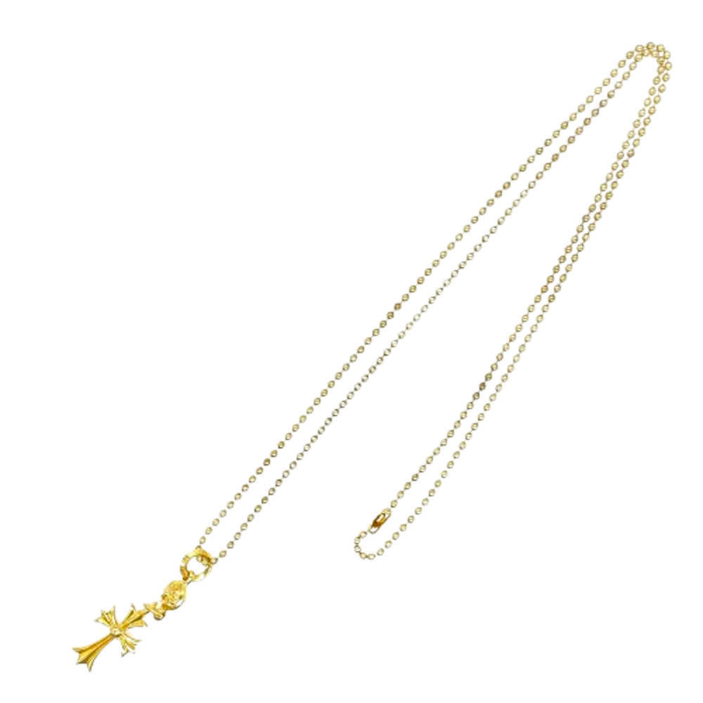 CHROME HEARTS クロムハーツ（原本有） 22K 1BT TNY CH CRS 1ボールタイニー CH クロス チャーム ペンダントトップ ゴールド ボールチェーンネックレス ゴールド系【中古】