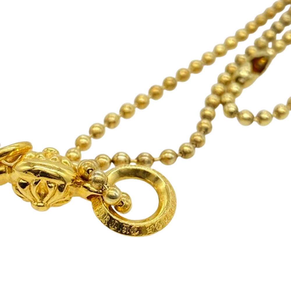CHROME HEARTS クロムハーツ（原本有） 22K 1BT TNY CH CRS 1ボールタイニー CH クロス チャーム ペンダントトップ ゴールド ボールチェーンネックレス ゴールド系【中古】