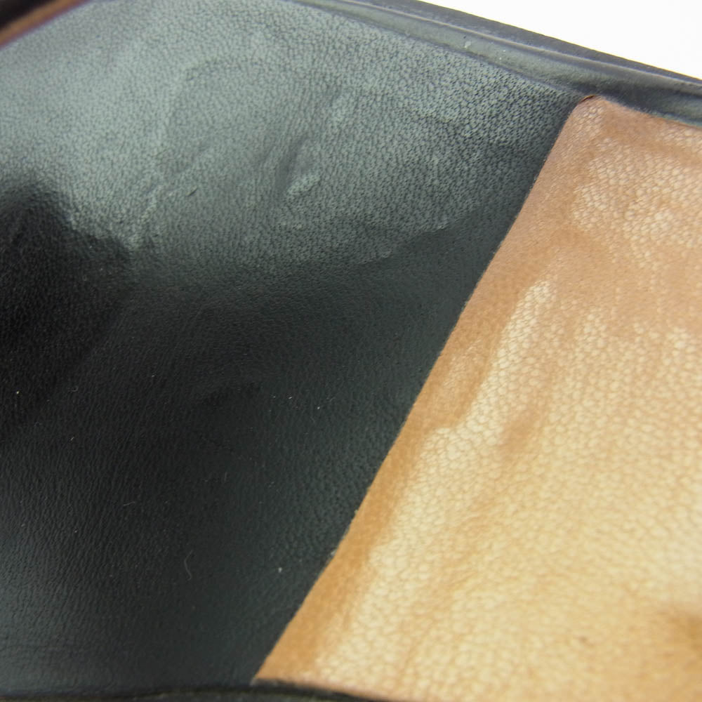 HERMES エルメス Cuir vernis Tスロット カッター サンダル ブラック系 37.5【中古】