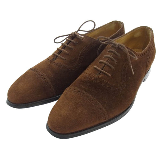 John Lobb ジョンロブ ADELAIDE アデレード スエード スウェード シューズ セミブローグ ブラウン系 7.5【中古】
