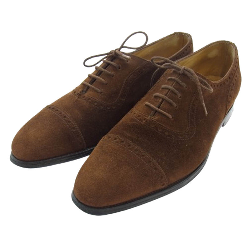 John Lobb ジョンロブ ADELAIDE アデレード スエード スウェード シューズ セミブローグ ブラウン系 7.5【中古】