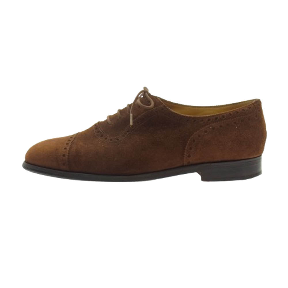 John Lobb ジョンロブ ADELAIDE アデレード スエード スウェード シューズ セミブローグ ブラウン系 7.5【中古】