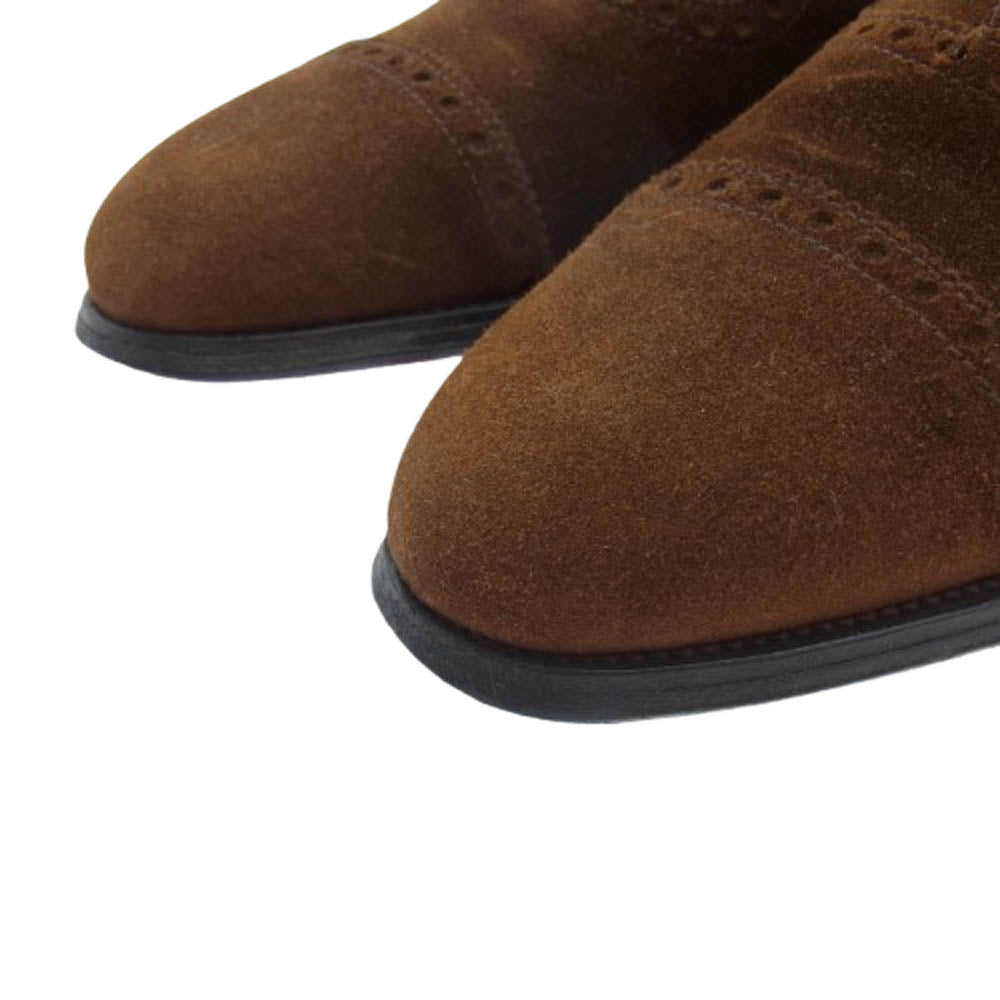 John Lobb ジョンロブ ADELAIDE アデレード スエード スウェード シューズ セミブローグ ブラウン系 7.5【中古】