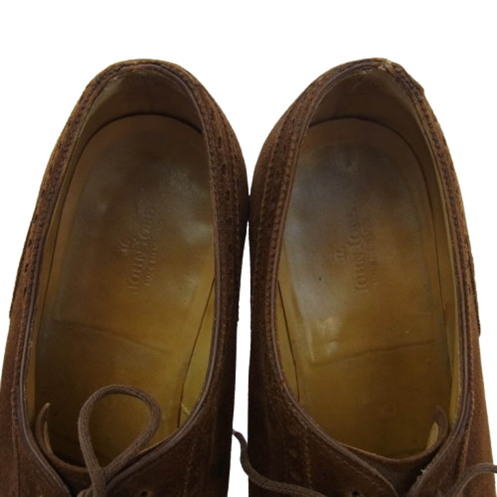 John Lobb ジョンロブ ADELAIDE アデレード スエード スウェード シューズ セミブローグ ブラウン系 7.5【中古】