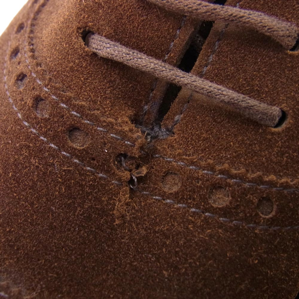 John Lobb ジョンロブ ADELAIDE アデレード スエード スウェード シューズ セミブローグ ブラウン系 7.5【中古】