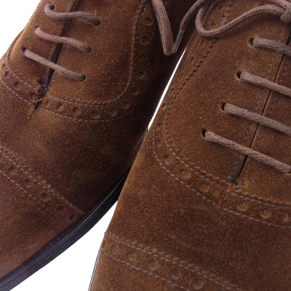 John Lobb ジョンロブ ADELAIDE アデレード スエード スウェード シューズ セミブローグ ブラウン系 7.5【中古】