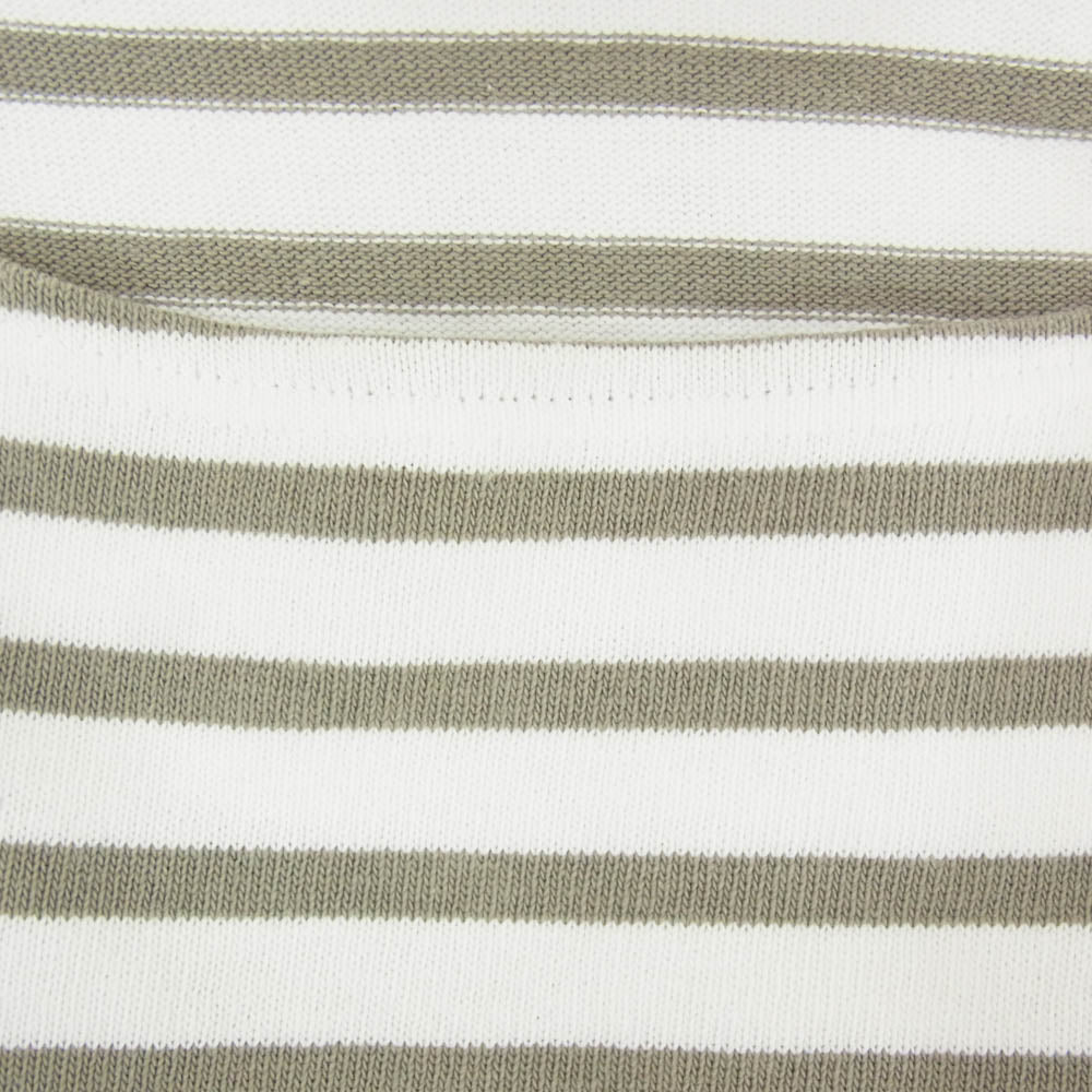 SAINT JAMES セントジェームス OUESSANT ウェッソン ボーダー ボートネック カットソー カーキ系 ML【中古】