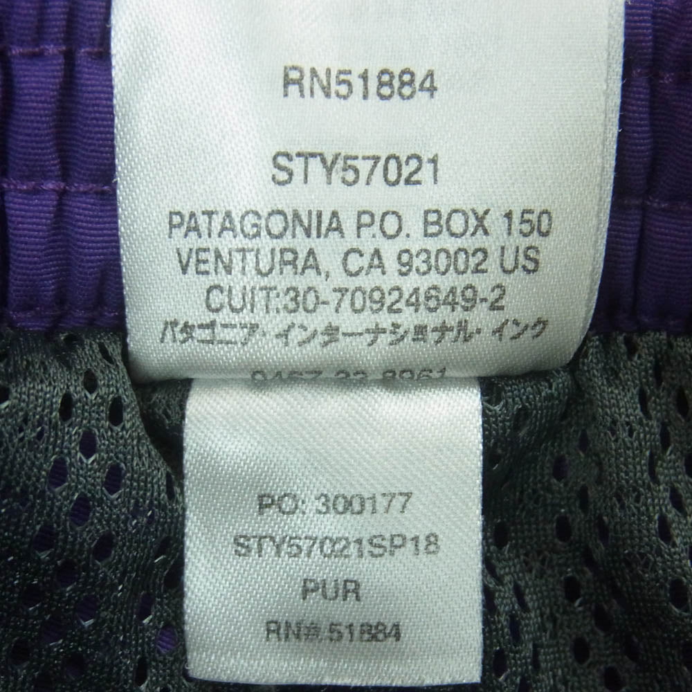 patagonia パタゴニア 18SS 57021 18年製 Baggies Shorts 5inch バギーズ ショーツ 5インチ ショート パンツ パープル系 紫系 S【中古】