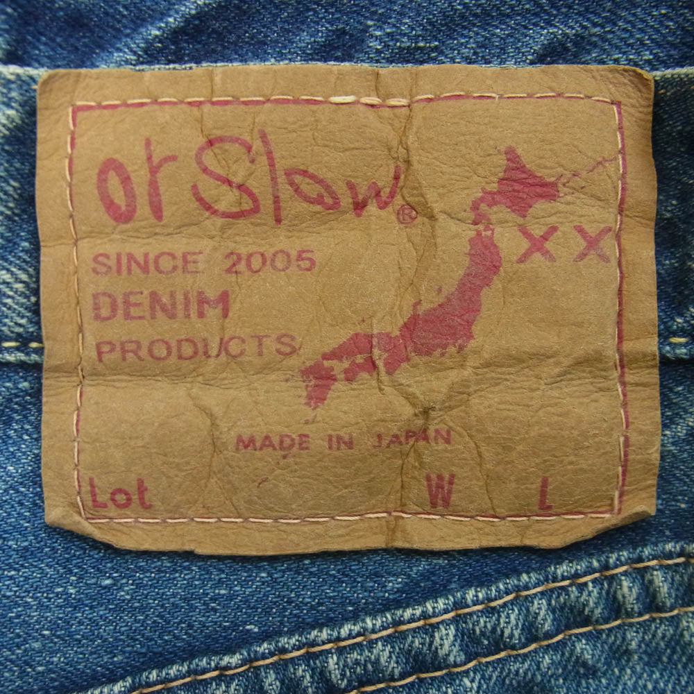 orSlow オアスロウ denim pants セルビッチ ボタンフライ デニム パンツ コットン 日本製 インディゴブルー系 2【中古】